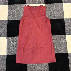 Naked Zebra Burgundy Faux Suede Dress